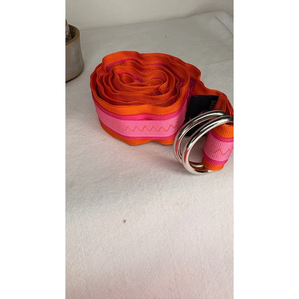 Lot of 5 Womens Belts Neon Pink Grommet Martinis & More Striped Metallic Silver